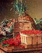 Prentice, Levi Wells Still Life with Pineapple and Basket of Currants USA oil painting artist